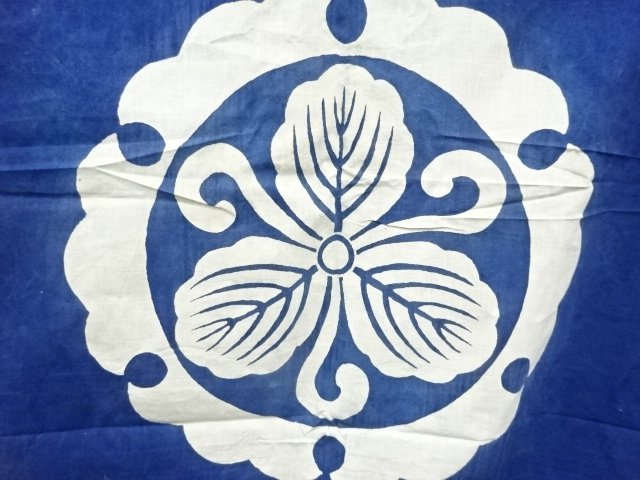  アンティーク　木綿　本藍　紋付油単